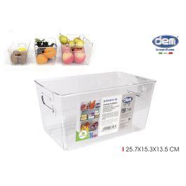 Dem Cesta Multiusos Transparente 25.7 x 15.3 x 13.5 cm (18 Unidades)