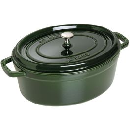 Staub 40509-691-0 La Cocotte 33cm Ovalada Hierro Fundido Verde Basilikum 6.7L para Inducción y Horno Precio: 305.50000019. SKU: B13GLFYVYL