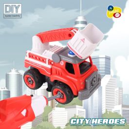 Tachan Camión de Bomberos RC Armable T01025 con Control Remoto, 33 Piezas para Niños +3 Años