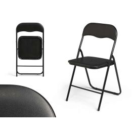 Giftdecor Silla Plegable Negra de PVC y Metal, Cerrada 86.5x4x44 cm, Abierta 44x43.5x78 cm (6 Unidades) Precio: 81.99000051. SKU: B1GXH3M3EP