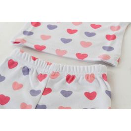 DKD Home Decor Set 11 Piezas Bebe Baby Rosa Blanco 24 x 32 cm Algodon Corazones Mariposas Capacidad 0-6 Meses