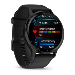 Garmin GAR1701825584298 Reloj GPS conectado Venu 3 35,4 mm (1.4) Acero gris caja negra correa silicona negra