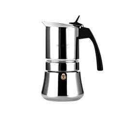 Fagor Cafetera Etnica Acero Inoxidable 18/10, 6 Tazas, Cromado, Junta de Silicona, Mangos Termoaislantes