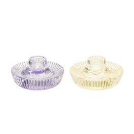 DKD Home Decor Portavela de Cristal Amarillo Malva 10 x 5.5 x 10 cm (6 Unidades) Precio: 18.49999976. SKU: B1JFFJJHL9