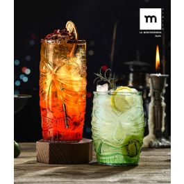 La Mediterranea Vaso Alto Tiki 600 ml Colores - Alto 17 cm, Ancho 7.8 cm