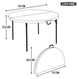 Mesa Plegable Lifetime Blanco 122 x 73,5 x 122 cm Acero Plástico