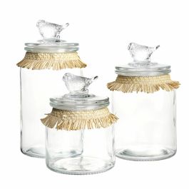 Bote Basicos DKD Home Decor Transparente Natural 11 x 22 x 11 cm Set de 3 Precio: 16.59000024. SKU: S3041412