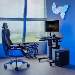 Thermaltake GGD Cycledesk 100 Escritorio Gamer Eléctrico Ajustable Negro con LED, 80x50cm para Juegos
