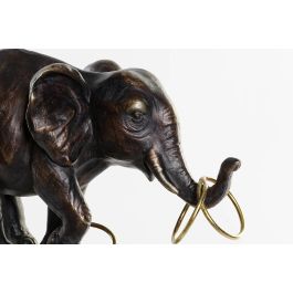 DKD Home Decor Figura Elefante Resina Metal Negro Dorado 31 x 41 x 13 cm
