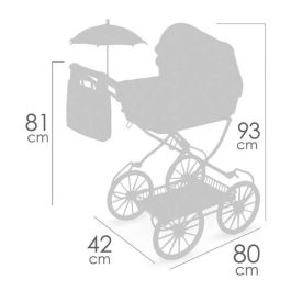 Coche de muñeca plegable con sombrilla y bolso - para muñecas de hasta 48 cm. Coche de muñeca plegable con sombrilla y bolso - para muñecas de hasta 48 cm.