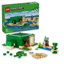LEGO 21254 Minecraft Turtle Beach House, Juguete con Accesorios, Minifiguras de Personajes de Videojuegos