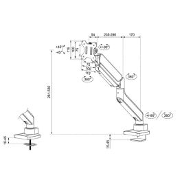 Soporte de Mesa para Pantalla Neomounts DS70PLUS-450WH1 17" 49"