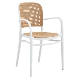 Silla DKD Home Decor Blanco Marron 52 x 86.5 x 56 cm (4 Unidades) Precio: 201.50000046. SKU: B1HY9229PE