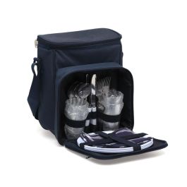 Mochila Nevera Termosellada Kit Grande Picnic Azul Marino