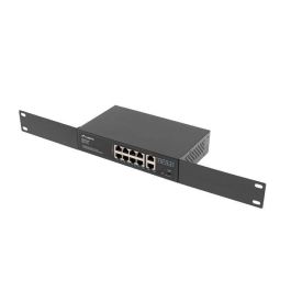 LANBERG RSFE-8P-2GE-120 Switch No administrado Gigabit Ethernet (10/100/1000) con PoE, Montaje en Rack 1U Negro