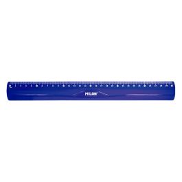 Milán Regla Flex & Resistant 30 cm Azul PVC Flexible y Resistente para Escuela y Oficina