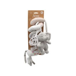 KioKids Peluche Espiral Elefante Gris y Beige con Sonajero y Mordedor para Bebé +0 Meses