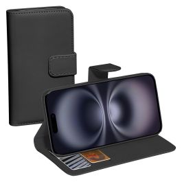 PEDEA 50160990 Funda cartera para Apple iPhone 16 Plus con cierre magnético, soporte integrado y bolsillo para tarjetas - Negro