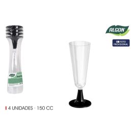 Set de 4 Copas Cava Pie Negro 150 cc - Algon (24 Cajas) Precio: 20.50000029. SKU: B1HHPCEEXJ