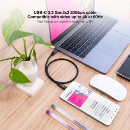 Cable USB 3.2 Tipo-C Nanocable 10.01.4301 5A 100W/ USB Tipo-C Macho - USB Tipo-C Macho/ 1m/ Gris y Negro Cable USB 3.2 Tipo-C Nanocable 10.01.4301 5A 100W/ USB Tipo-C Macho - USB Tipo-C Macho/ 1m/ Gris y Negro