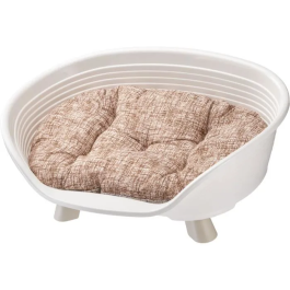 Ferplast Cesta TRONO 4 con Cojín Relax para Perros y Gatos - Blanco