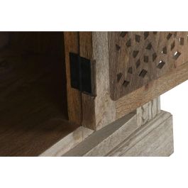 DKD Home Decor Buffet Carved Mango Natural 40x100x185 cm - Mueble Auxiliar con 4 Puertas Talladas y Estantería