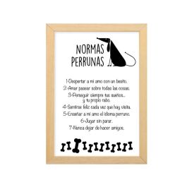 Cartel Decoración Normas Perrunas 35x25 cm - Divertido cuadro para amantes de perros Precio: 4.49999968. SKU: S1120574