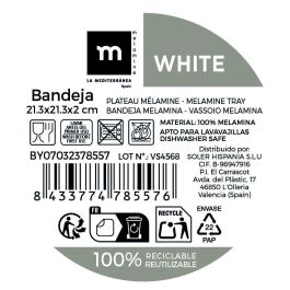Bandeja Melamina Blanca 21.3x21.3x2 cm La Mediterran - Inde (12 Unidades) Bandeja Melamina Blanca 21.3x21.3x2 cm La Mediterran - Inde (12 Unidades)