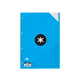 Antartik Recambio Papel A4 100 Hojas 100gr Rayado Horizontal 4 Taladros Bandas Colores