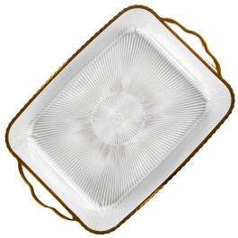 Home Deco Factory Bandeja Rectangular Plástico PET 41 cm con Ribete Dorado Colección Mirage Precio: 4.68999993. SKU: B1DZDJ6TNE