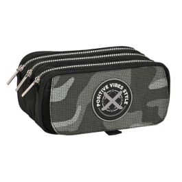 Estuche Escolar Safta Stone Negro 21,5 x 10 x 8 cm