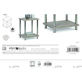 Inde Mesita Auxiliar Madera-Acero 4 cm ancho x 40 cm alto x 37.6 cm largo (4 Unidades)