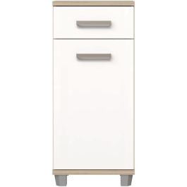 Forte VERK22Q34 - Mueble de baño Veris Blanco / Roble Sonoma - 90,8 x 34,8 x 40,2 cm