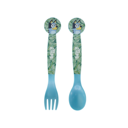 Stor Set Plato, Cuenco, Vaso, Cuchara y Tenedor Bluey (apto para microondas) Edad mínima 6 meses