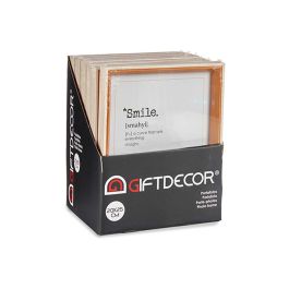 Giftdecor Portafotos Madera Natural y Marron 20x25 cm con Marco de Cristal