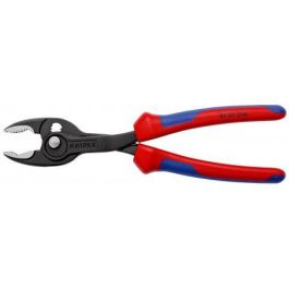 KNIPEX 82 02 200 TwinGrip Alicates universales de agarre frontal bimateria 200mm, Acero Cromo Vanadio Azul/Rojo
