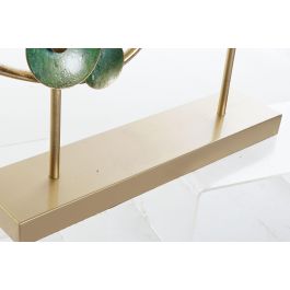 DKD Home Decor Decoracion Abstracta Metal y Espejo Dorado Verde 9 x 53.3 x 62 cm