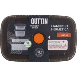 Fiambrera hermética rectangular de acero inoxidable Quttin 600 ml (12 Unidades) Fiambrera hermética rectangular de acero inoxidable Quttin 600 ml (12 Unidades)