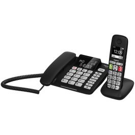 Gigaset DL780 Plus Teléfono DECT/analógico Inalámbrico con Altavoz, Identificador de Llamadas y Botones Grandes Negro