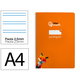 Liderpapel Cuaderno espiral A4 Pautaguía tapa blanda 80 hojas 75gr cuadro pautado 2,5mm color naranja Precio: 11.79000042. SKU: B1769CCP2E