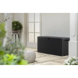 Keter Caja de Jardín Emily 270L Antracita Resistente a la Intemperie y Rayos UV para Exterior