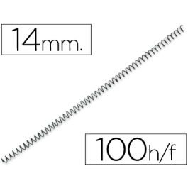 Q-connect Espiral Metálico 64 5:1 14 mm Negro Caja de 100 Unidades Precio: 11.94999993. SKU: B1J6KY5MP6