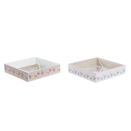 DKD Home Decor Servilletero Tropical Multicolor de MDF y Metal Colección Tropic Garden, 18x18x4 cm (4 Unidades) Precio: 11.95722. SKU: B13GTQ897W