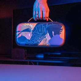 Konix AABUX57743 Funda Protectora para Nintendo Switch 2, Temática Naruto Shippuden con Almacenamiento de Accesorios, Negro y Naranja