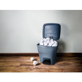 Q-connect Papelera Contenedor con Tapa y Pedal, 30 Litros, Gris, 395x395x420 mm