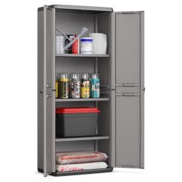 Armario de almacenamiento alto KIS Più - 68 x 39 x 166 cm - gris antracita y negro Armario de almacenamiento alto KIS Più - 68 x 39 x 166 cm - gris antracita y negro