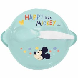 Thermobaby THE3023190132785 Set de Alimentación Infantil Mickey Primera Edad: Mordisqueador, Bol, Vaso con Asa, 2 Cucharas