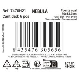 La Mediterranea Fuente Oval Nebula 30 x 13.7 cm