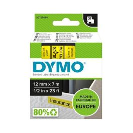 Dymo D1 S0720580 Etiquetas Autoadhesivas Negro sobre Amarillo 12 mm x 7 m