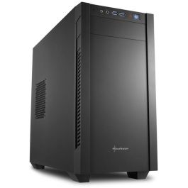 Sharkoon S1000 Caja PC Compacta Micro-ATX con Túnel Inferior para Fuente/Discos y Flujo de Aire Optimizado - Negro
